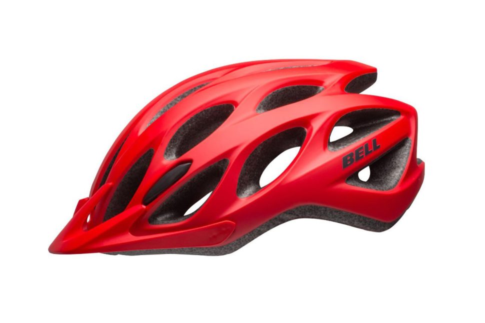 Red bike helmet