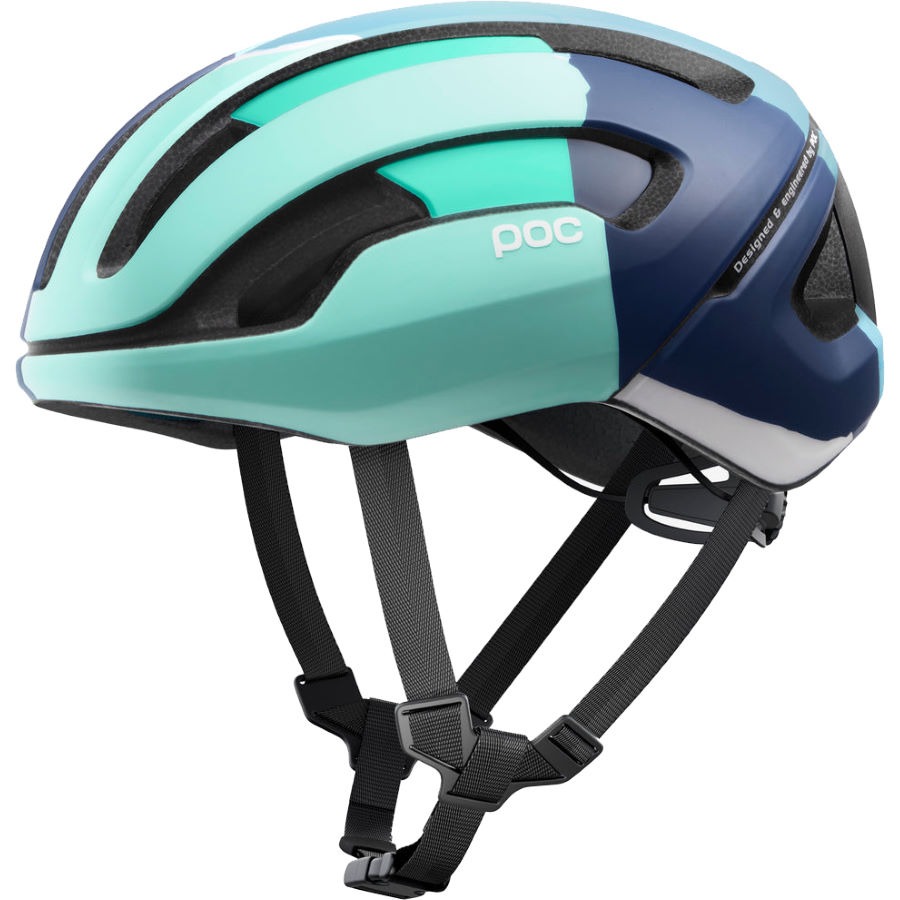 Multi-coloured blue Poc omne helmet