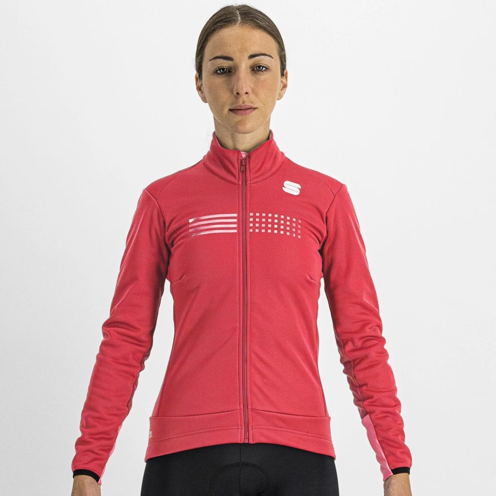 light red sportful tempo women's cycling jacket
