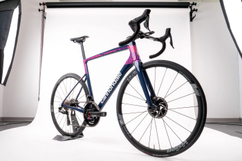 blue and pink bike in photo studio